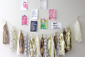 wall details in a dorm room super girly