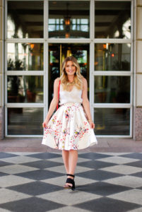 floral summer skirt and light summer top | Audrey Madison Stowe Blog