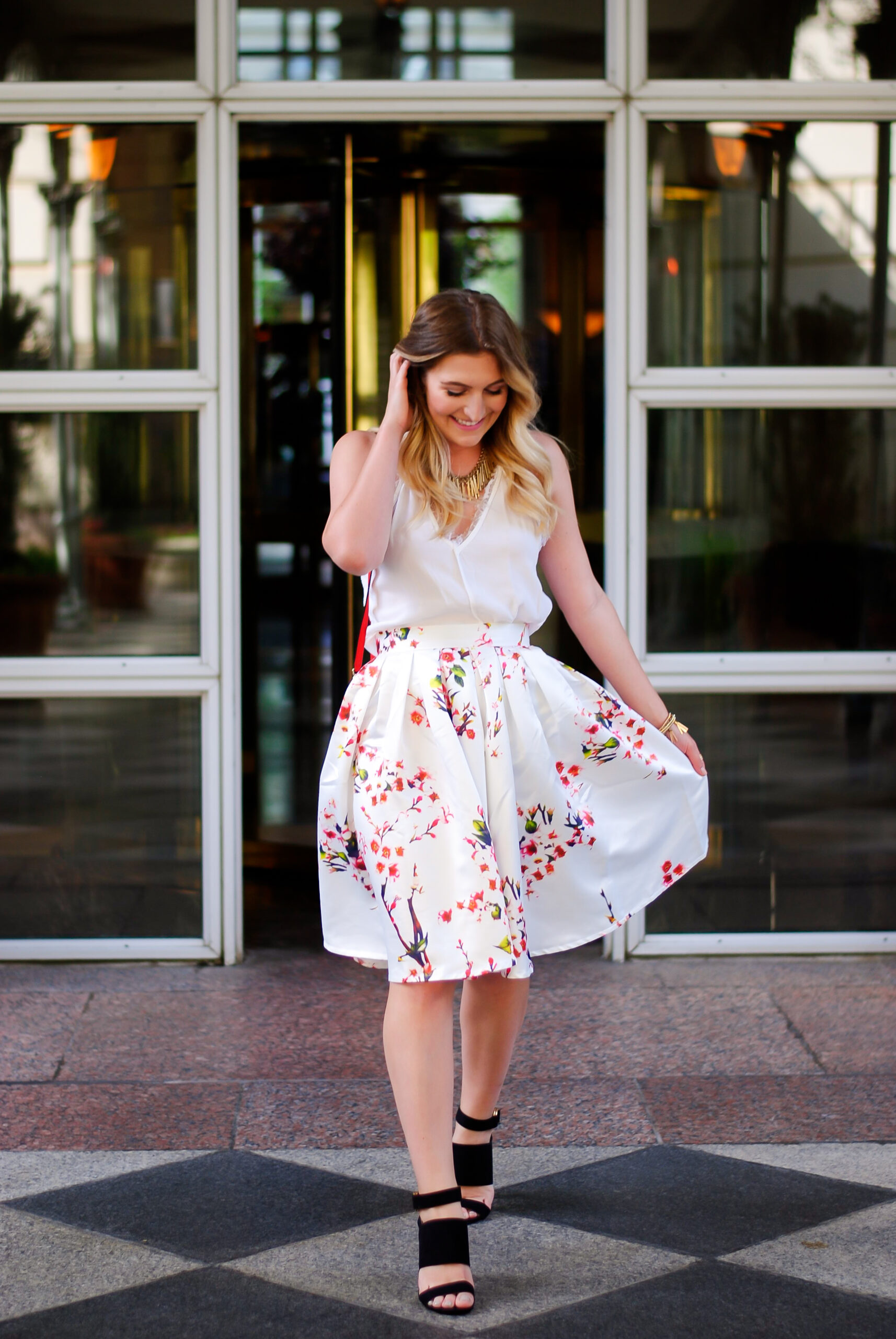 dreamy floral midi skirt | Audrey Madison Stowe Blog