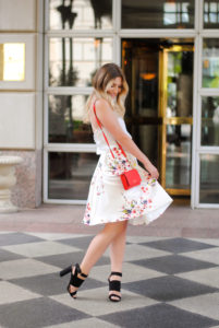 twirling in my floral midi skirt | Audrey Madison Stowe Blog