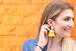 rainbow wall and summer earrings | Audrey Madison Stowe Blog