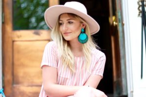 blue earrings and pink details | Audrey Madison Stowe Blog
