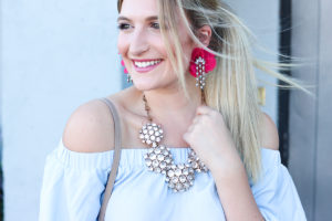 OTS Blue Top & Fall Glam Earrings | AMS Blog