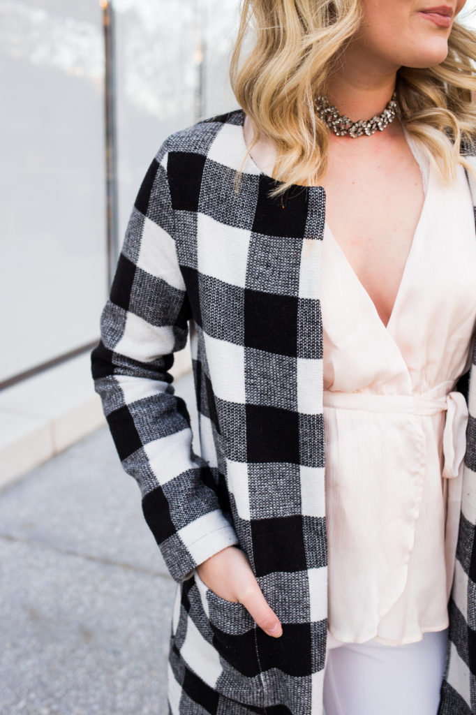Checkered Winter Coat + Soft Winter Colors | Audrey Madison Stowe