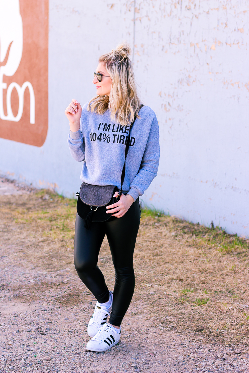 I'm like 104% Tired Athleisure wear by lifestyle and fashion blogger Audrey Madison Stowe