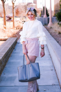 Ready For Spring and Transitioning to Shorts with a Sweater by lifestyle and fashion blogger Audrey Madison Stowe