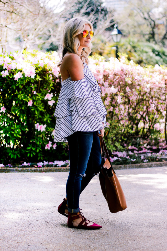Ruffles and a Pop of Color With Restricted Shoes - Audrey Madison Stowe