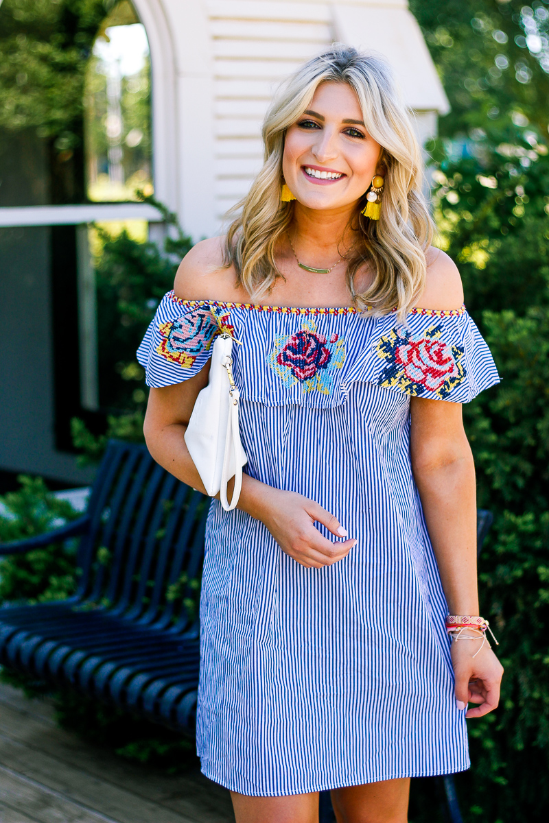 Cinco De Mayo Inspo with Embroidered Dress by lifestyle and fashion college blogger Audrey Madison Stowe - Embroidered Cinco De Mayo Dress styled by popular Texas fashion blogger, Audrey Madison Stowe