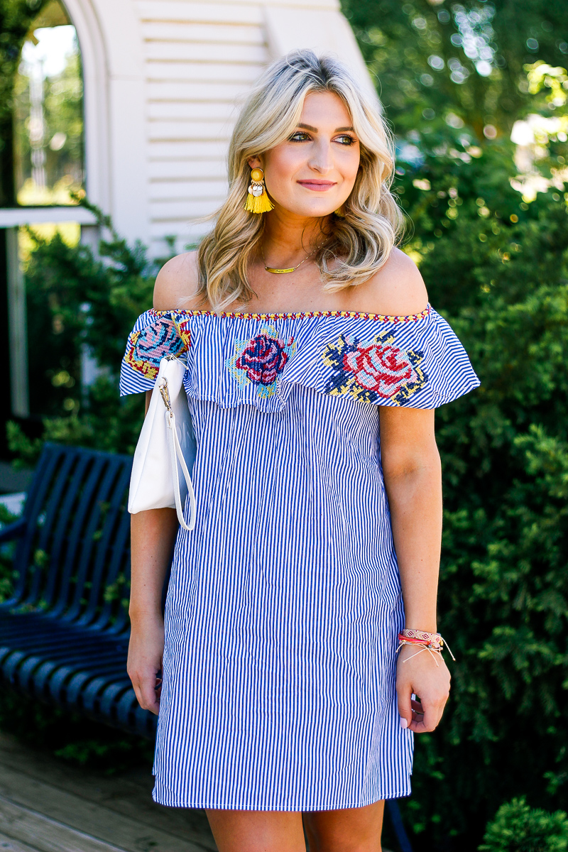Cinco De Mayo Inspo with Embroidered Dress by lifestyle and fashion college blogger Audrey Madison Stowe - Embroidered Cinco De Mayo Dress styled by popular Texas fashion blogger, Audrey Madison Stowe