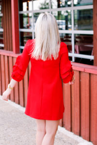 VIP Statement Sleeves Red Dress | https://www.vipme.com/solid-red-ruffle-half-sleeve-a-line-mini-dress_pV0004032101?utm_source=pinterest&utm_medium=SI&utm_campaign=Audrey_Stowe | Use code Audrey569 to get $5 off your order | Fashion and lifestyle blogger | @VIPme @pinner6892317