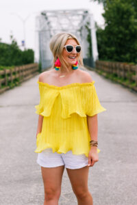 A Colorful Summer | Yellow and Fiesta Earrings | Fashion and lifestyle college blogger Audrey Madison Stowe|