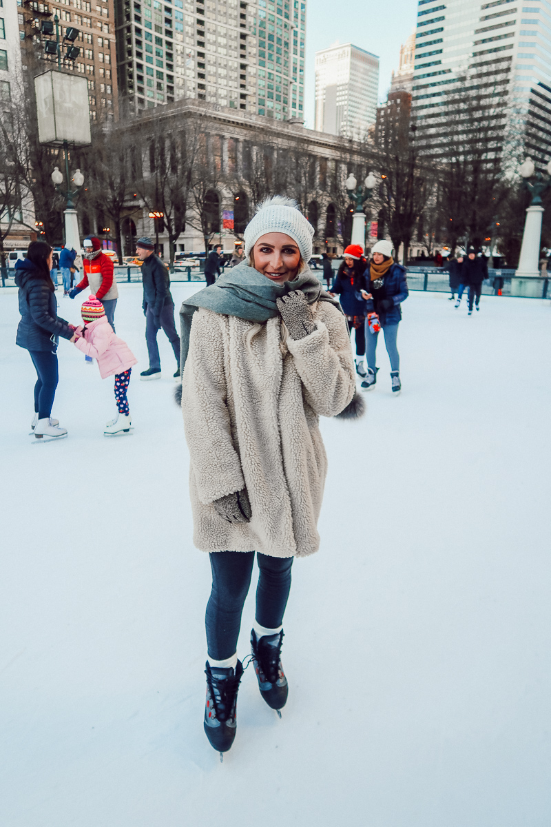 Ice Skating | Cloud Gate | Chicago Travel Diary | Audrey Madison Stowe a fashion and lifestyle blogger - Weekend in Chicago by popular Texas blogger Audrey Madison Stowe