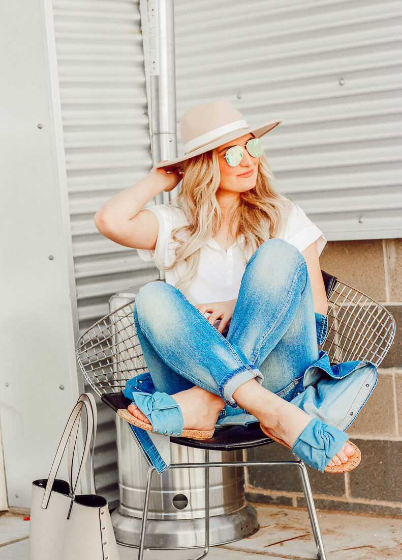 White Tee and Slip On Sandals You Need For Spring | Audrey Madison Stowe a fashion and lifestyle blogger - Easy White tee and Slip on Sandals You Need For Spring by popular Texas fashion blogger Audrey Madison Stowe