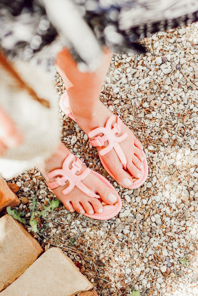 Pink Spring Sandals styled by popular Texas fashion blogger, Audrey Madison Stowe