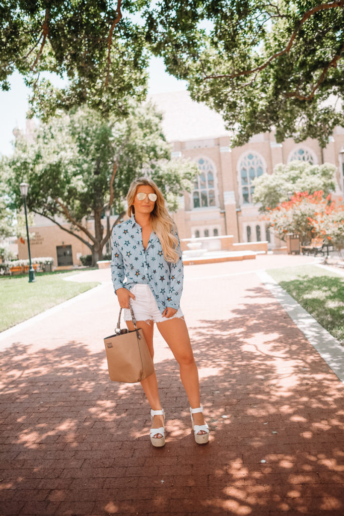 The Star Blouse That's Cute For Everything featured by popular Texas fashion blogger Audrey Madison Stowe