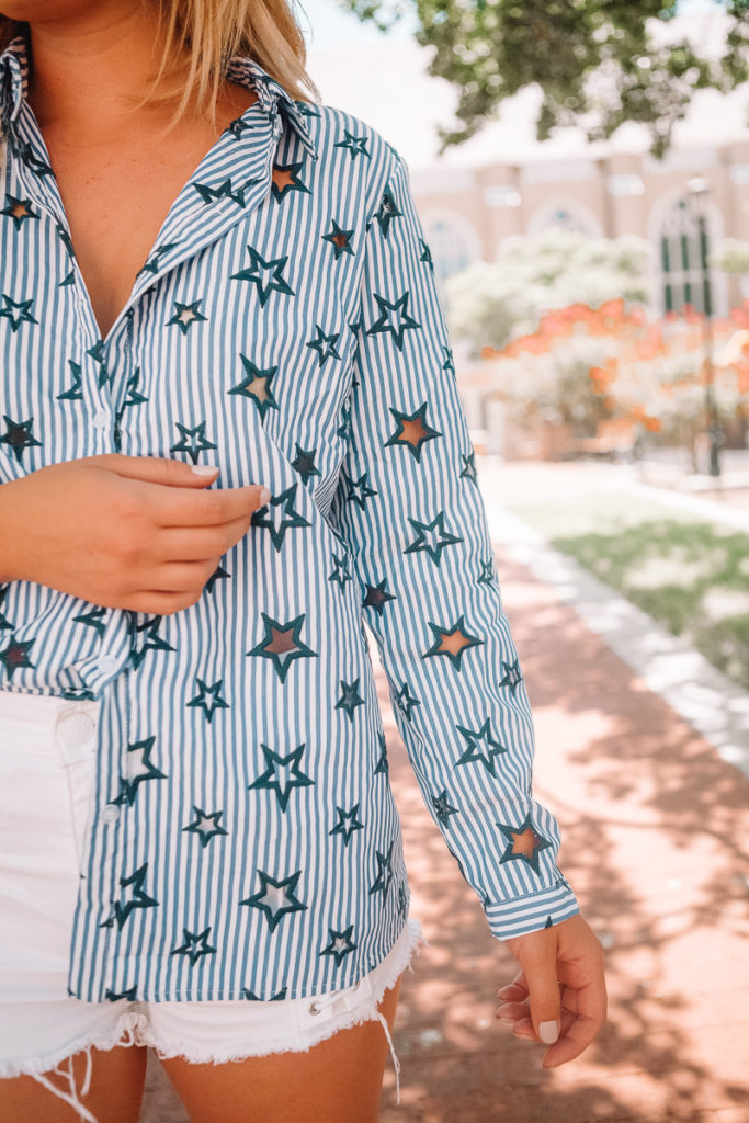 The Star Blouse That's Cute For Everything featured by popular Texas fashion blogger Audrey Madison Stowe