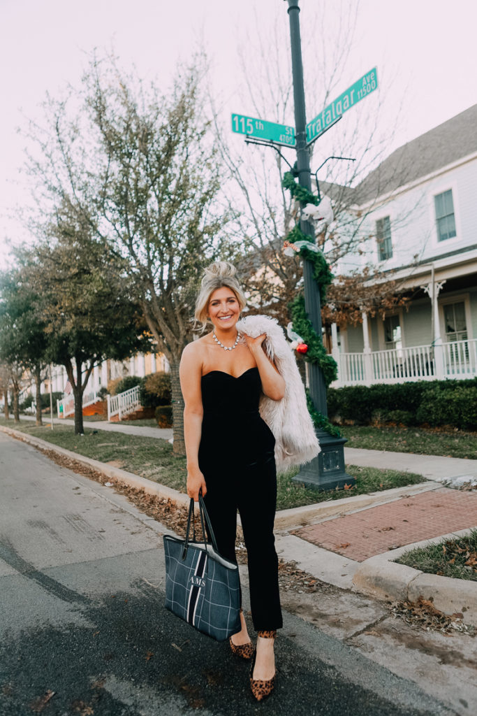 Velvet Express Jumpsuit | Lookbook | The Cutest New Years Eve Looks featured by top Texas fashion blogger Audrey Madison Stowe