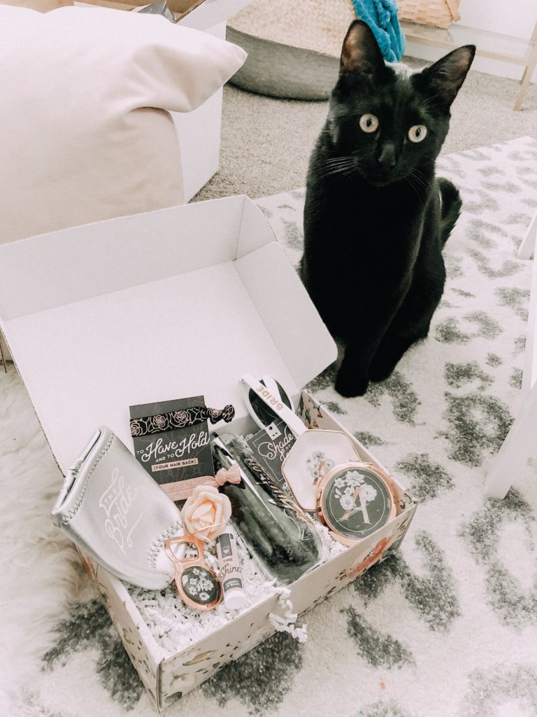How to Ask your Bridesmaids featured by top US lifestyle blogger Audrey Madison Stowe; Black cat with a box