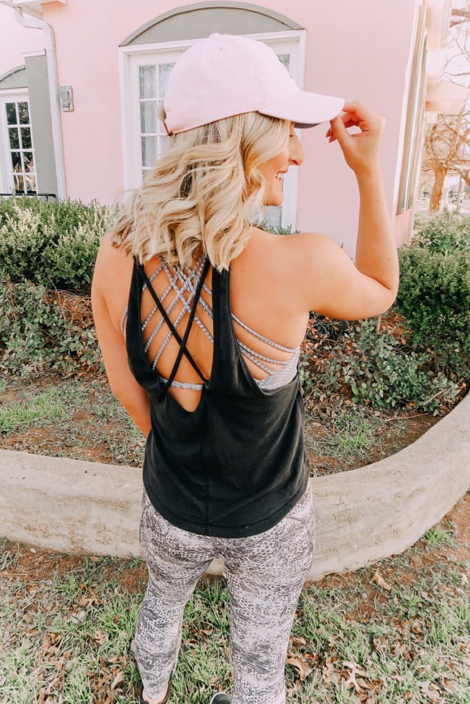 Orangetheory Transformation Challenge featured by top US life and style blogger Audrey Madison Stowe; Image of woman wearing a fun workout outfit.