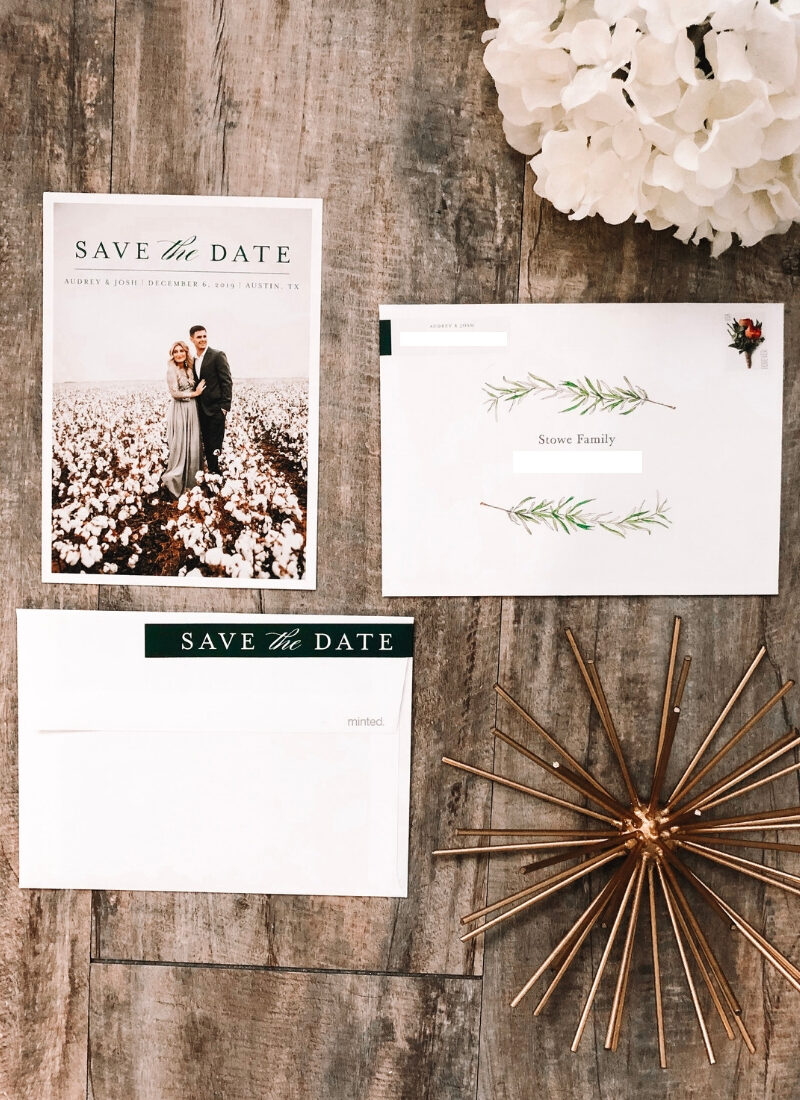 Our Save The Dates with Minted | Wedding Save the Dates | Audrey Madison Stowe a fashion and lifestyle blogger