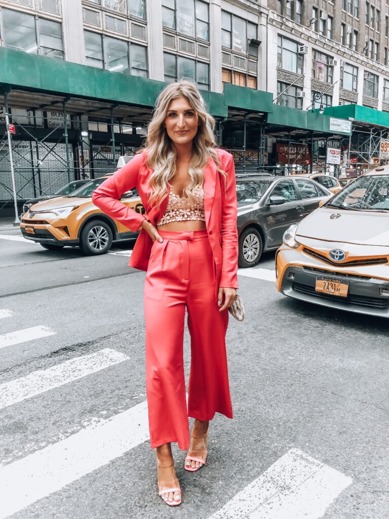 New York Fashion Week 2019 | Pink power suit | Audrey Madison Stowe a fashion and lifestyle blogger