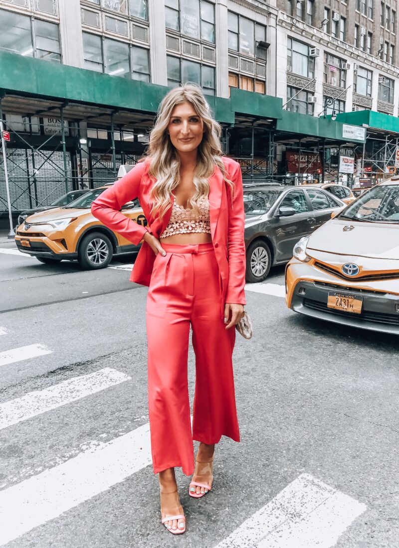 New York Fashion Week 2019 | Pink power suit | Audrey Madison Stowe a fashion and lifestyle blogger