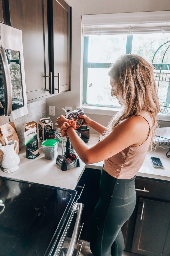 Protein smoothie ingredients | Audrey Madison Stowe a fashion and lifestyle blogger