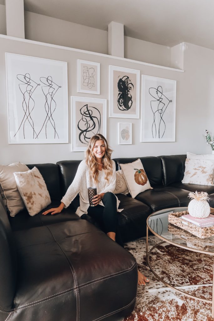 Modern Living Room Gallery Wall | Audrey Madison Stowe a fashion and lifestyle blogger