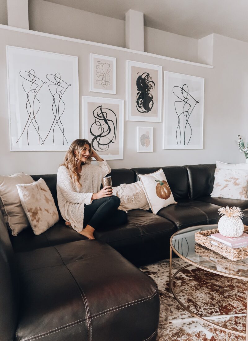 Modern Living Room Gallery Wall | Audrey Madison Stowe a fashion and lifestyle blogger