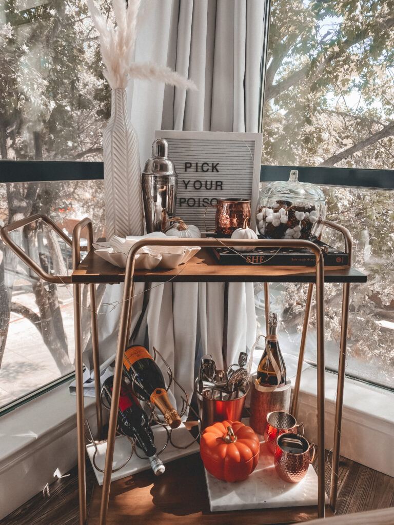 Fall Bar Cart | Audrey Madison Stowe a fashion and lifestyle blogger