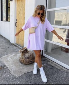Basic Dress with White Sneakers for Summer | Summer Outfit Inspo