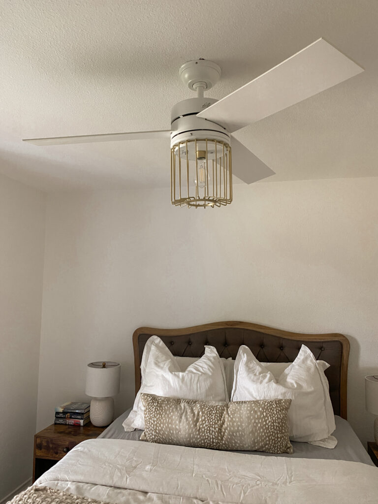 Neutral Chic Guest Bedroom With Hunter Fans | Audrey Madison Stowe