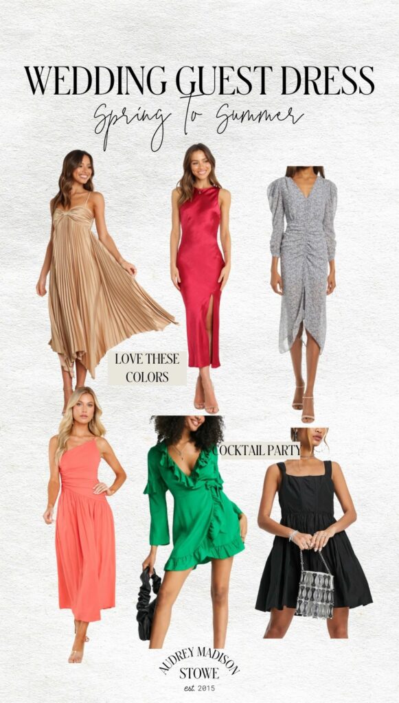 Spring to Summer Wedding Guest Dresses | What To Wear to a Wedding | Audrey Madison Stowe