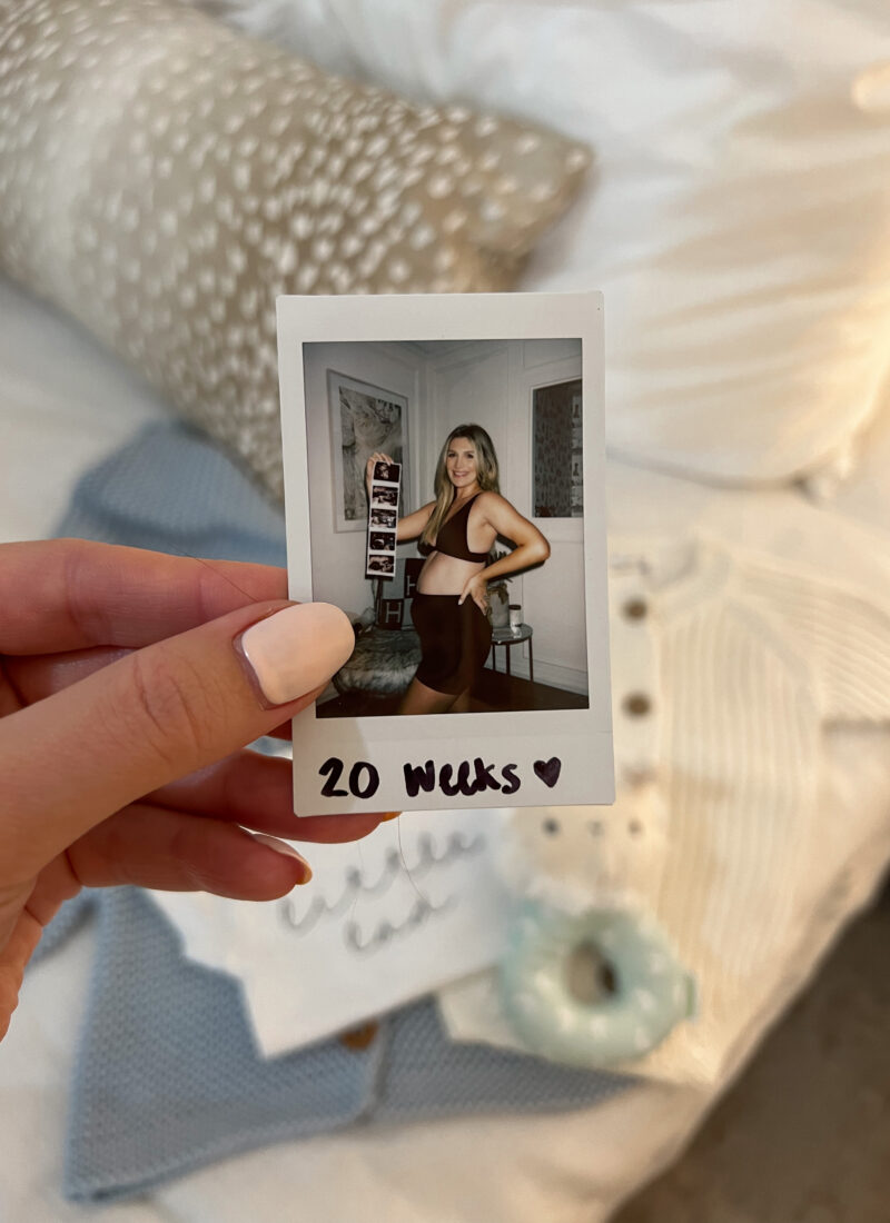 20 week bump cute polaroid picture for pregnancy milestones