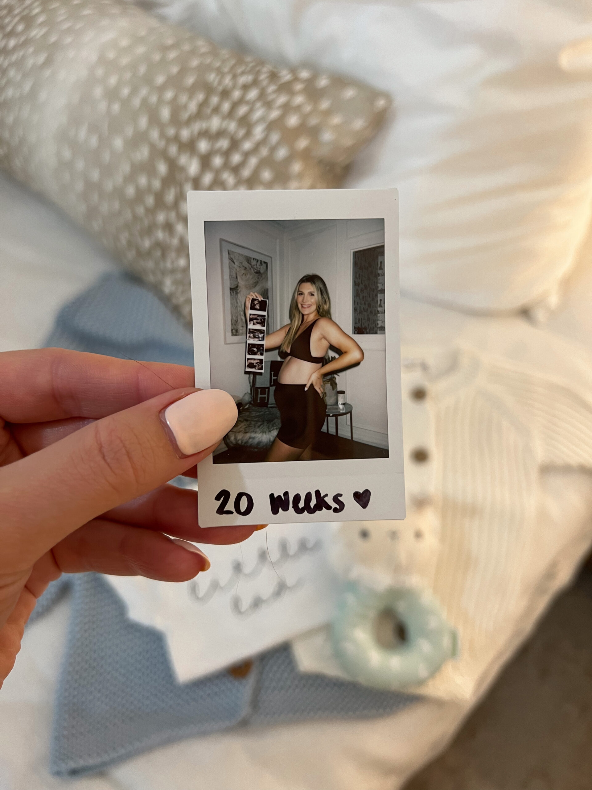 20 week bump cute polaroid picture for pregnancy milestones